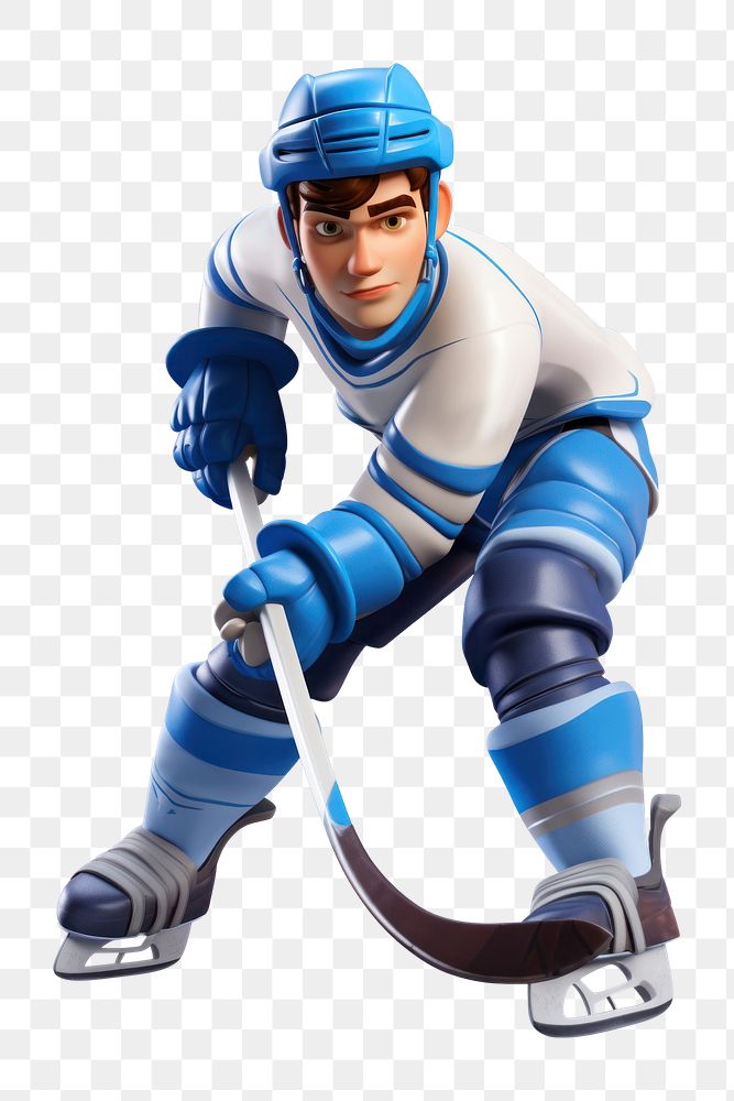 PNG Cartoon hockey player adult. AI generated Image by rawpixel.