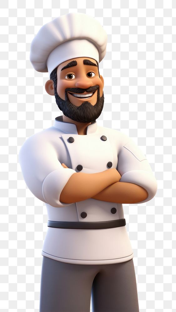 PNG Cartoon chef white background protection. AI generated Image by rawpixel.
