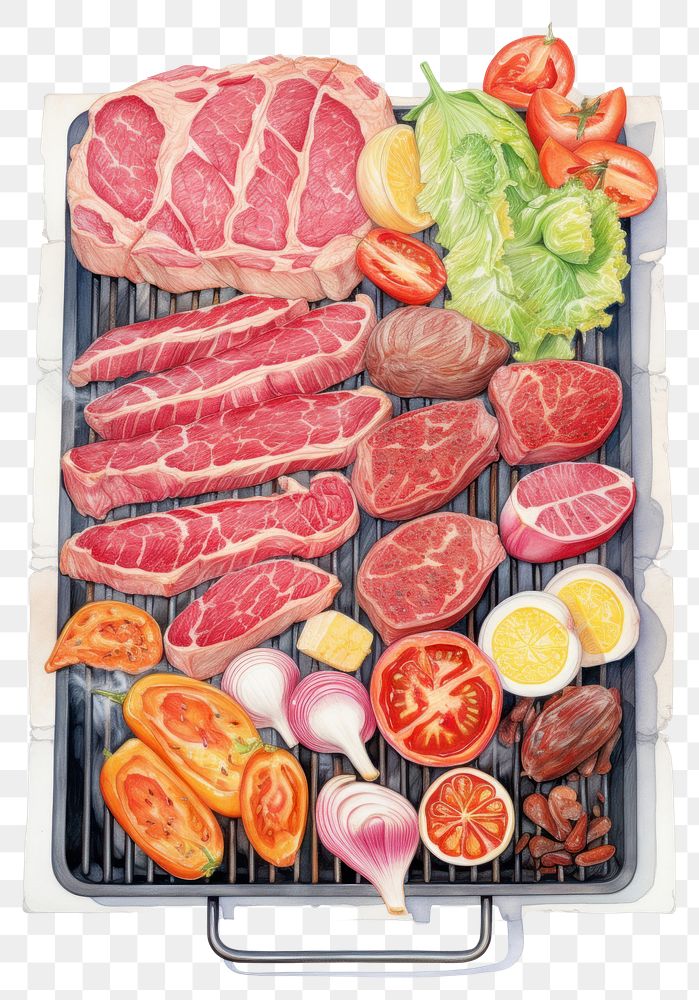 PNG Meat food vegetable barbecue. AI generated Image by rawpixel.