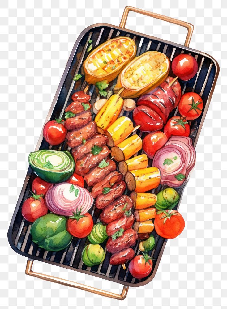 PNG Food meat vegetable barbecue. AI generated Image by rawpixel.