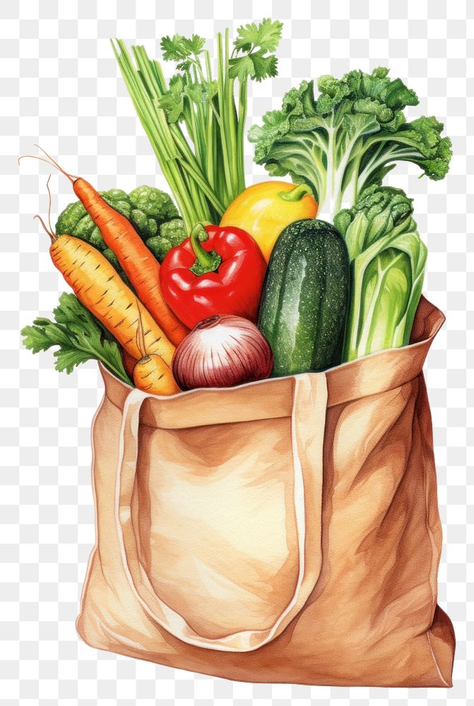 PNG Bag vegetable plant food. AI generated Image by rawpixel.