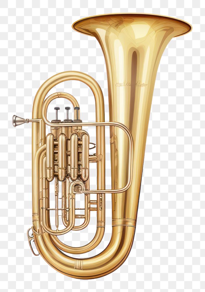 PNG Tuba euphonium horn white background. AI generated Image by rawpixel.