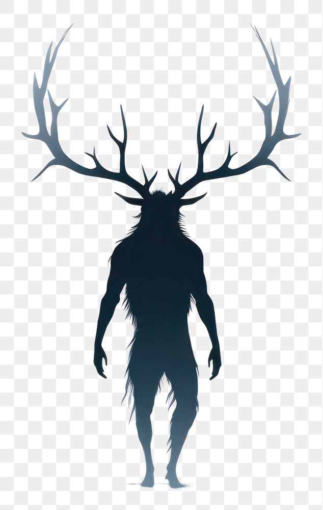 PNG Silhouette wildlife drawing antler. AI generated Image by rawpixel.