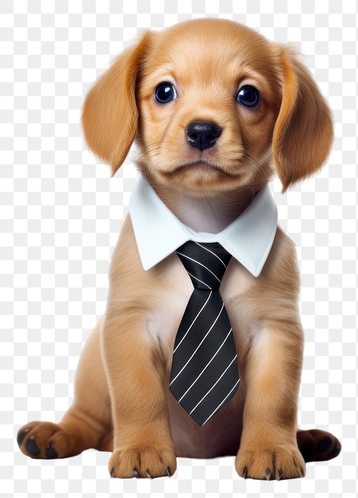 PNG Puppy dog necktie animal. AI generated Image by rawpixel.