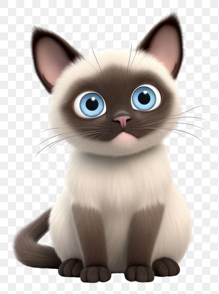 PNG Siamese cat cartoon siamese animal. AI generated Image by rawpixel.