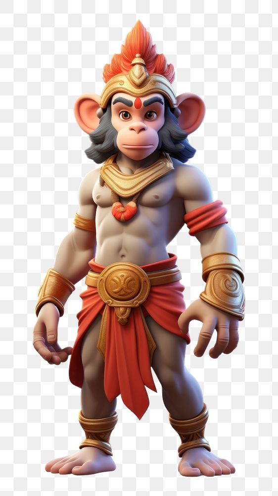 PNG Hanuman figurine cartoon toy. AI generated Image by rawpixel.