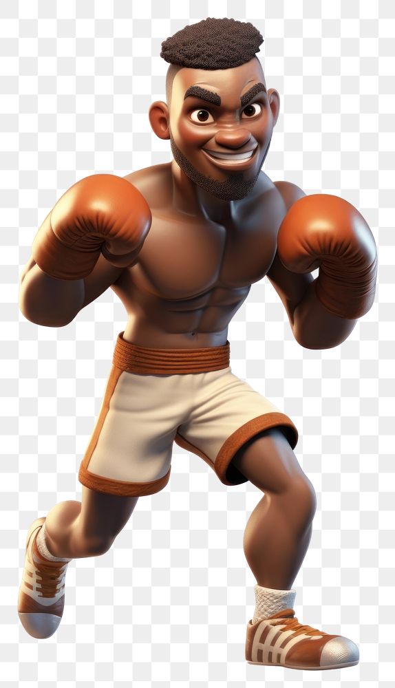 PNG Cartoon boxing white background determination. AI generated Image by rawpixel.