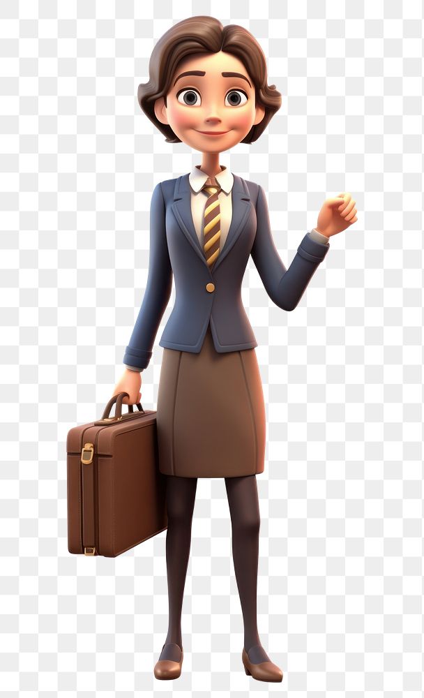 PNG Briefcase cartoon adult woman. AI generated Image by rawpixel.