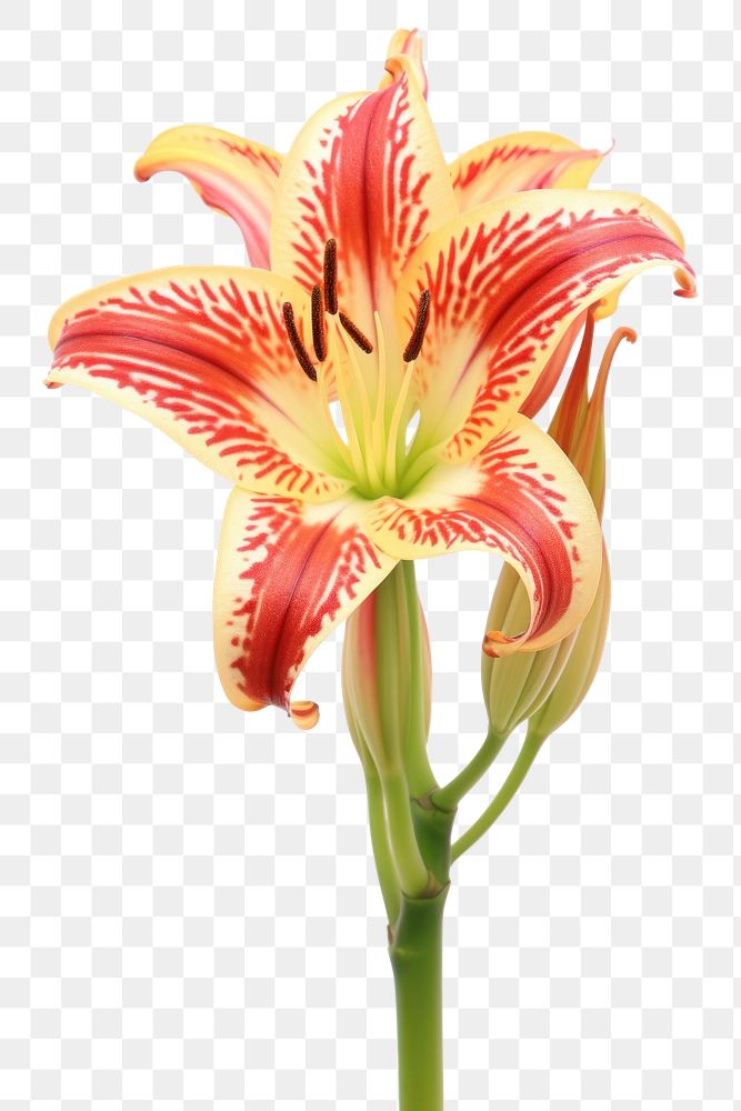 PNG Inca lily flower plant white background. AI generated Image by rawpixel.