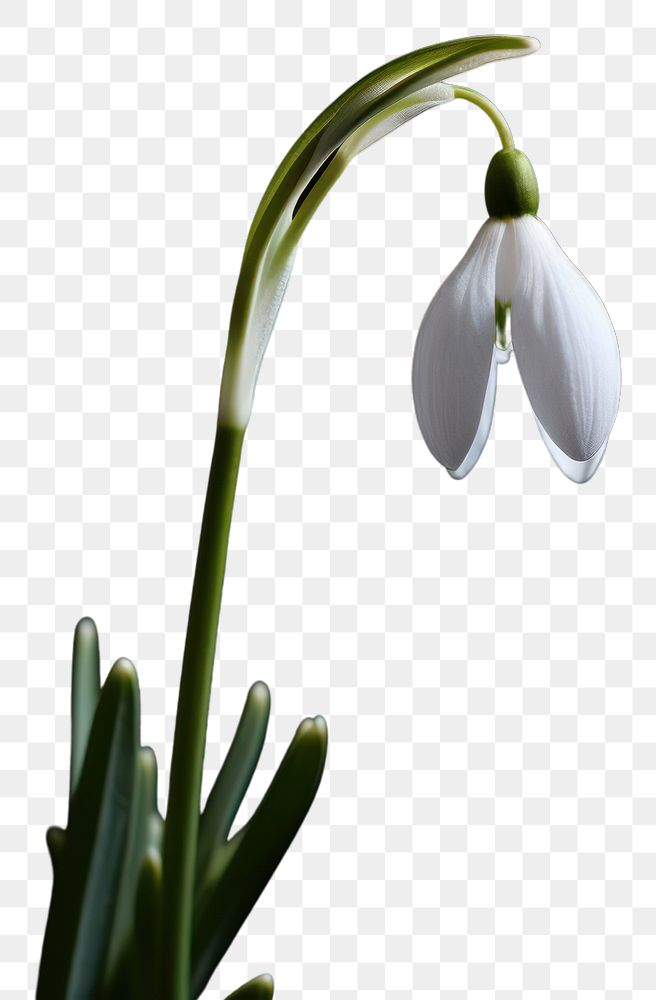 PNG Flower snowdrop blossom plant. AI generated Image by rawpixel.
