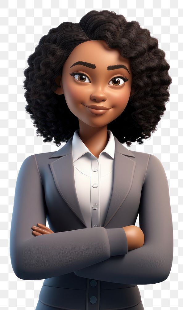 PNG Smiling cartoon adult woman. 