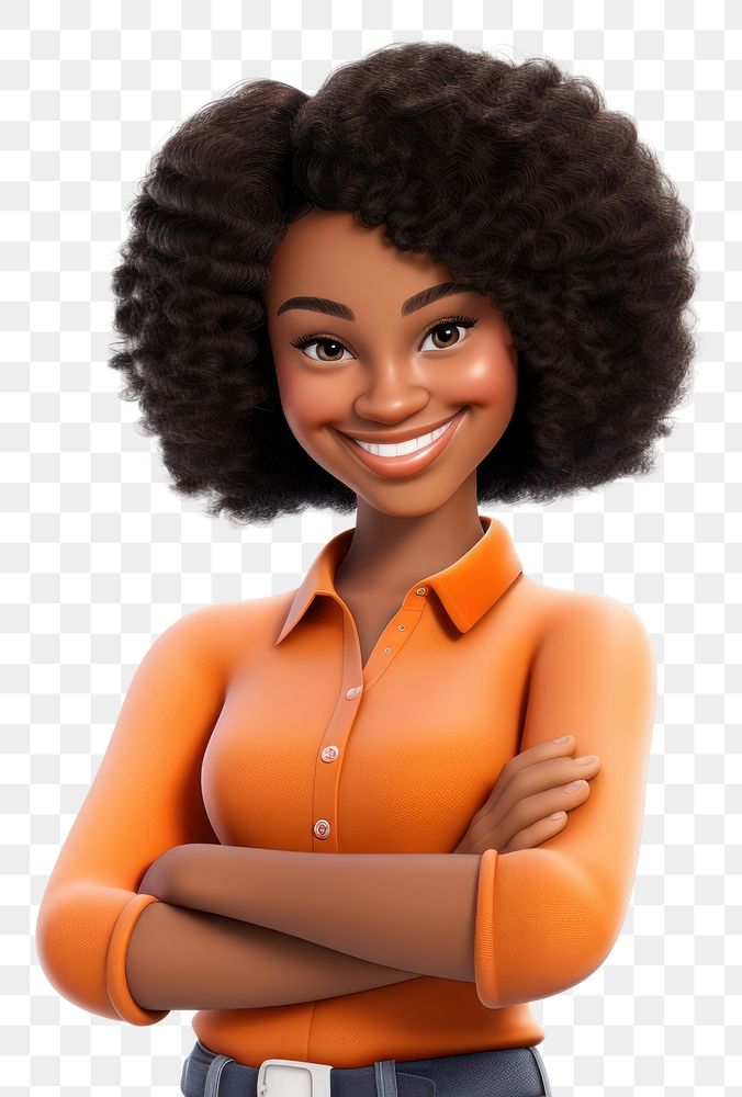 PNG Smiling cartoon adult woman. AI generated Image by rawpixel.