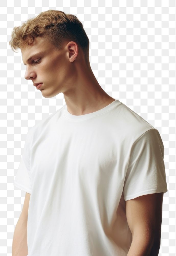 PNG Portrait t-shirt white photo. AI generated Image by rawpixel.