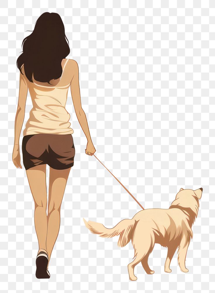 PNG Walking dog animal mammal. AI generated Image by rawpixel.