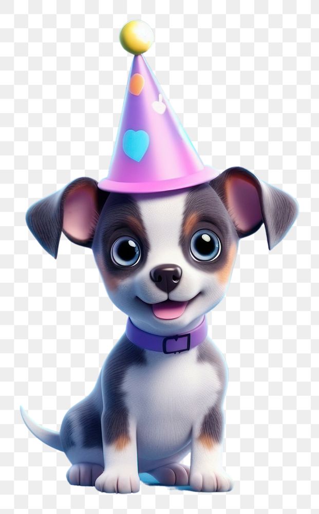 PNG Birthday cartoon cute dog.