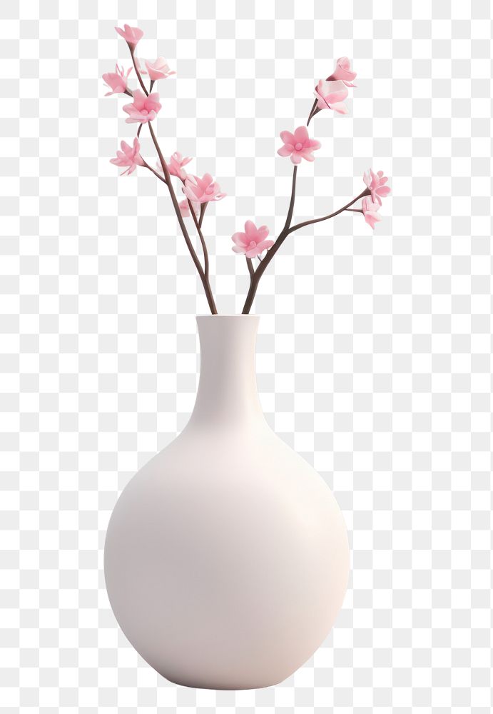 PNG Vase blossom flower plant. AI generated Image by rawpixel.