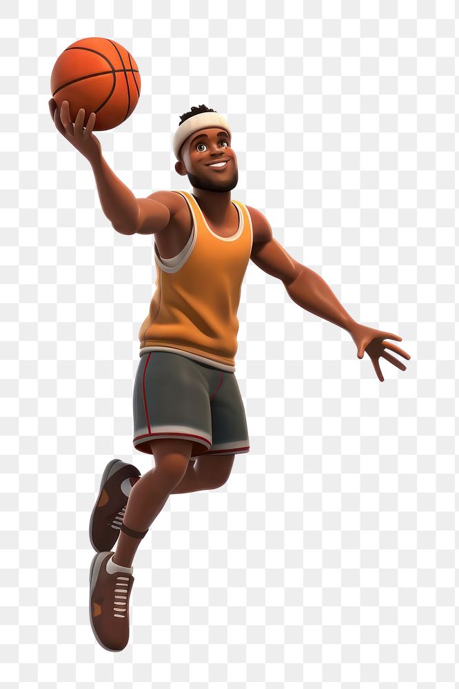PNG Basketball cartoon sports person. AI generated Image by rawpixel.