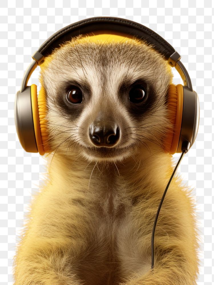 PNG Headphones meerkat wildlife animal. 