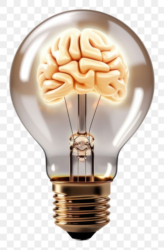 PNG Light lightbulb brain lamp. AI generated Image by rawpixel.