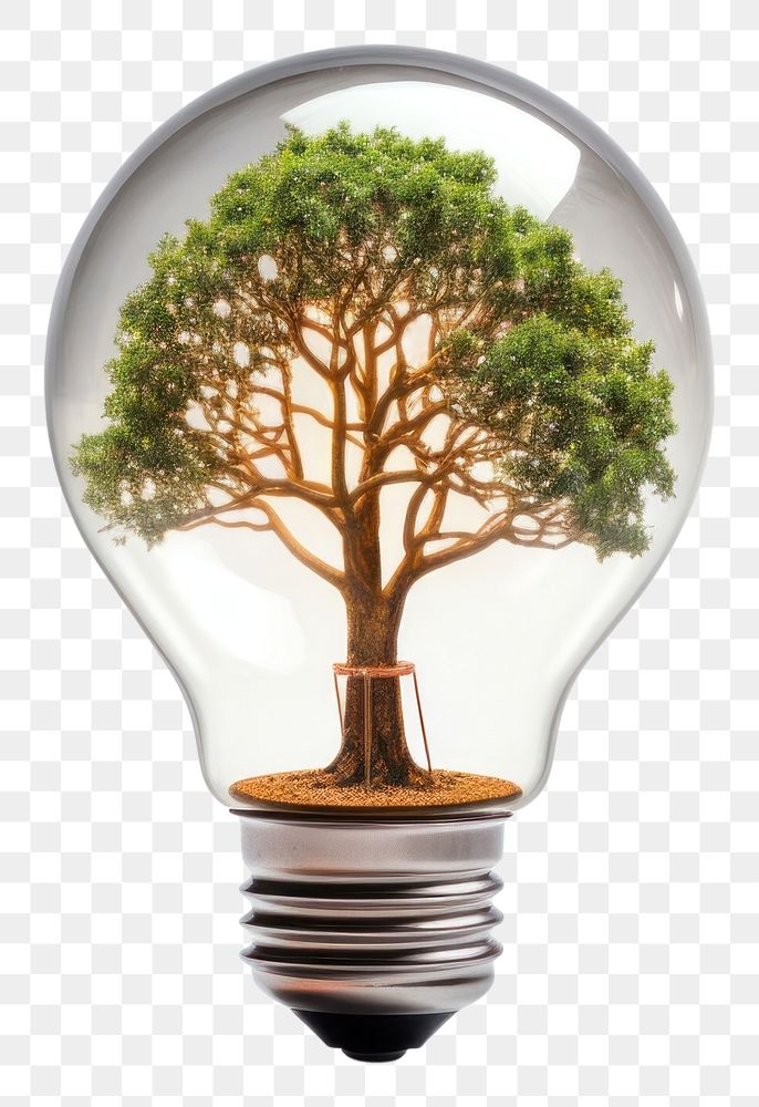 PNG Light lightbulb plant tree. AI generated Image by rawpixel.