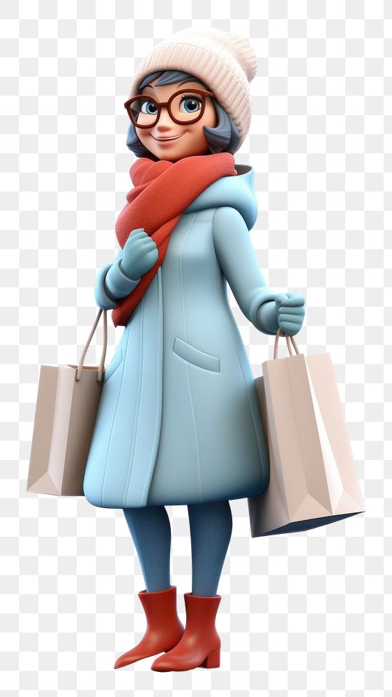 PNG Shopping coat bag winter. 