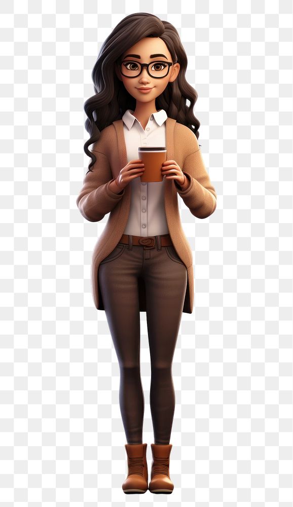 PNG Coffee adult cartoon woman. AI generated Image by rawpixel.