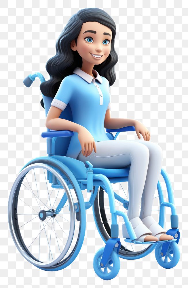 PNG Wheelchair adult cartoon woman. 