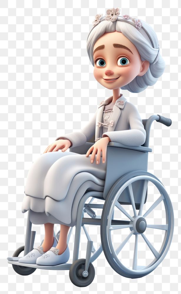 PNG Wheelchair sitting cartoon adult. AI generated Image by rawpixel.