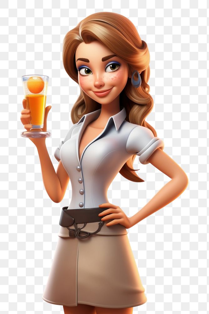 PNG Adult cartoon drink woman. AI generated Image by rawpixel.