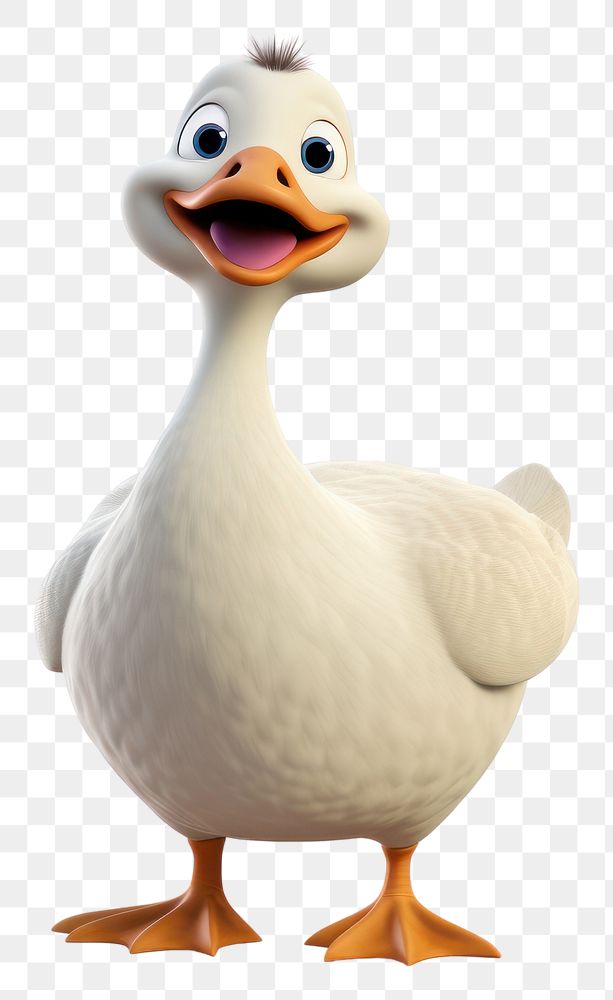 PNG Cartoon animal goose white. AI generated Image by rawpixel.