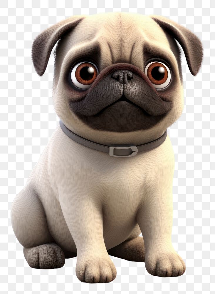 PNG Pug figurine cartoon animal. AI generated Image by rawpixel.