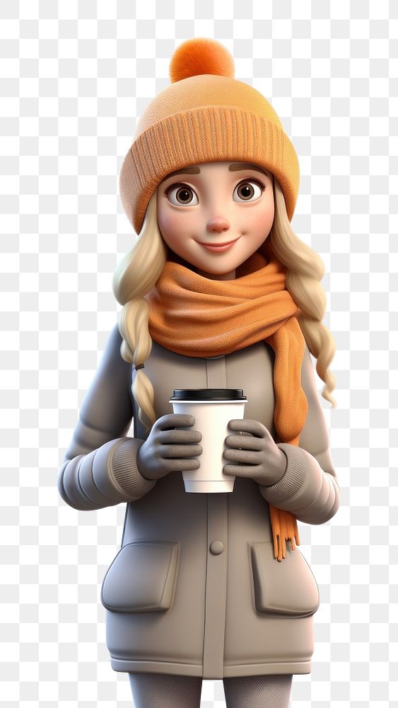 PNG  Cup cartoon coffee winter. AI generated Image by rawpixel.