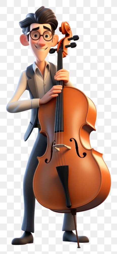 PNG Cello cartoon violin white background. AI generated Image by rawpixel.