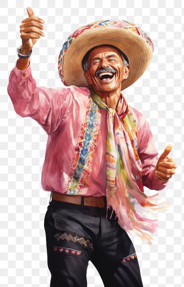PNG Sombrero dancing adult joy. AI generated Image by rawpixel.