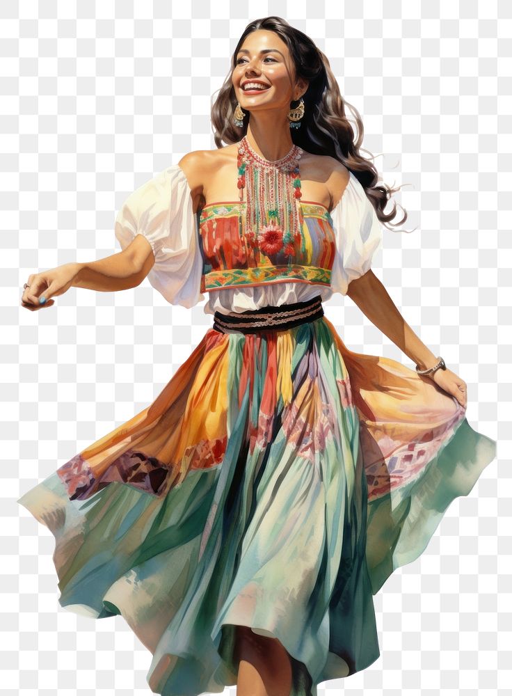 PNG Dancing costume smile dress. AI generated Image by rawpixel.