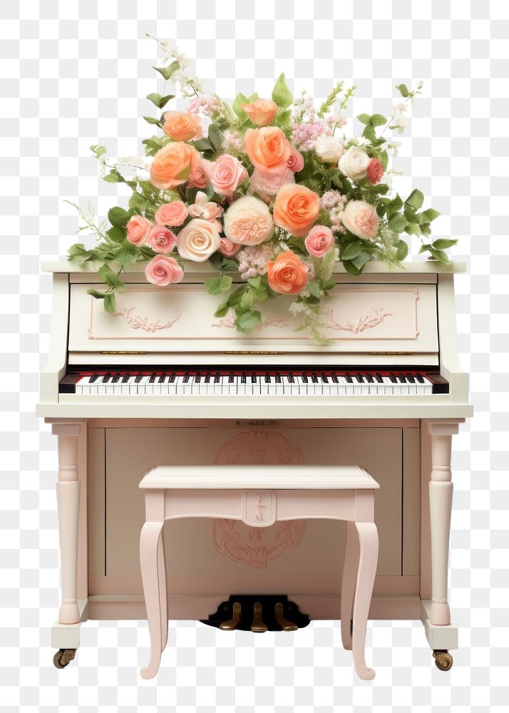 PNG Keyboard flower piano plant. AI generated Image by rawpixel.