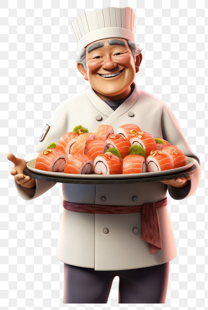 PNG Chef adult sushi food. AI generated Image by rawpixel.
