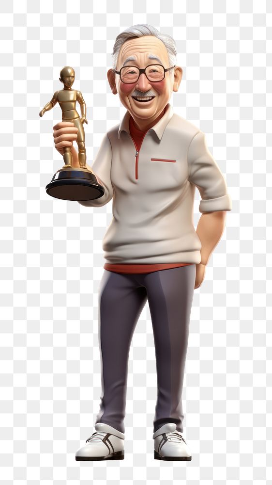 PNG Trophy figurine cartoon adult. AI generated Image by rawpixel.