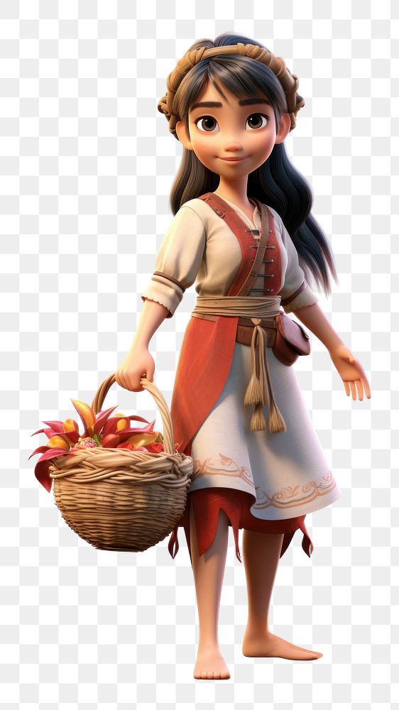 PNG Basket cartoon doll  