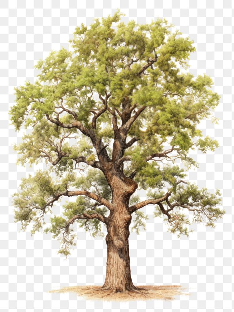 PNG Tree drawing plant oak. AI generated Image by rawpixel.