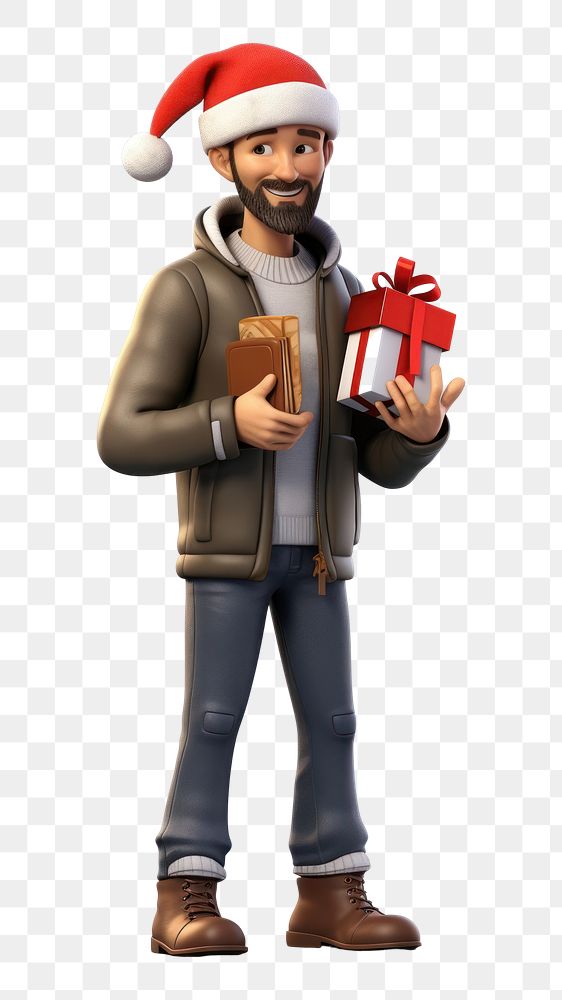PNG Holding cartoon winter gift. AI generated Image by rawpixel.