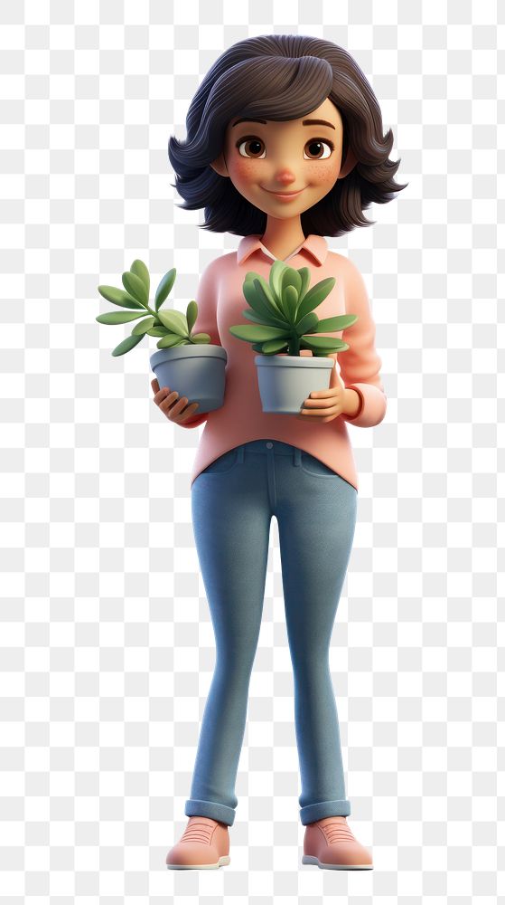 PNG Plant figurine adult woman. AI generated Image by rawpixel.