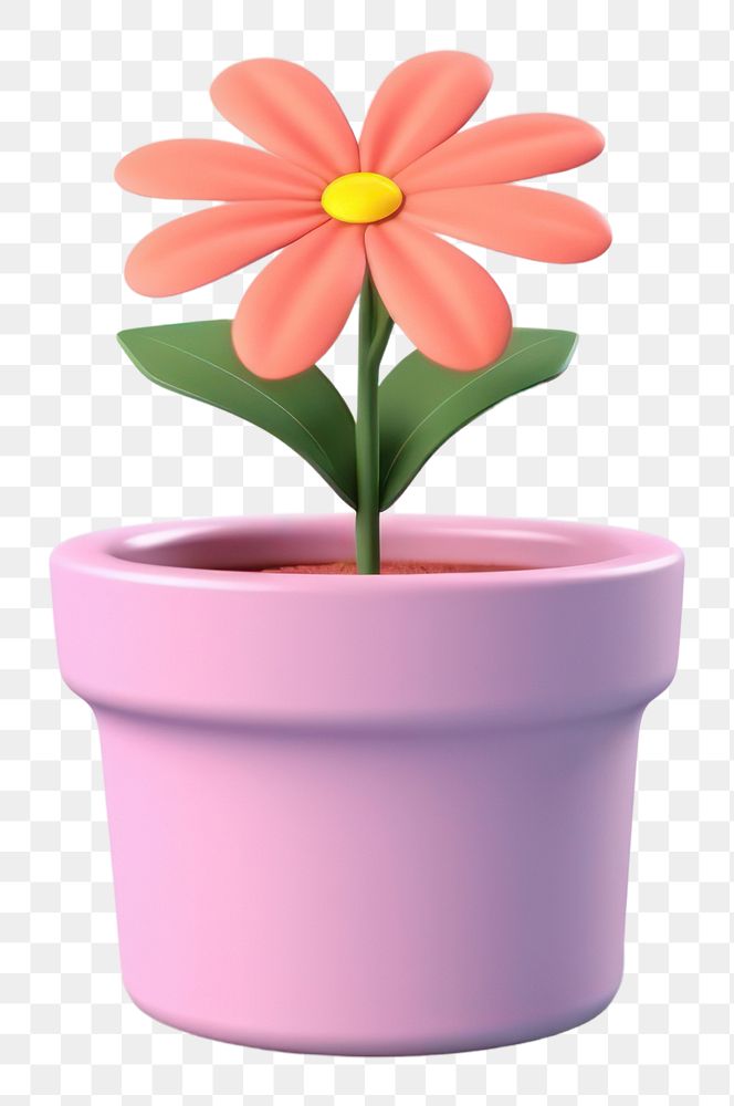 PNG Flower plant petal vase. 