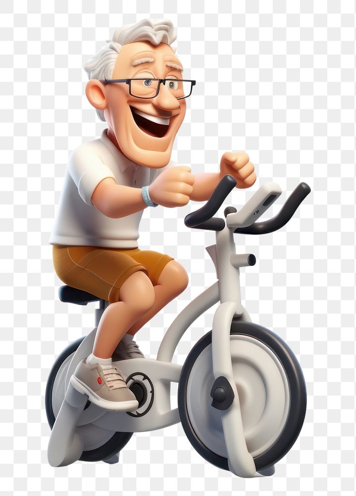 PNG Exercise bicycle vehicle cartoon. AI generated Image by rawpixel.