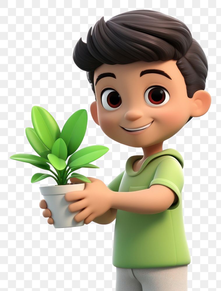 PNG Cartoon plant houseplant smiling. AI generated Image by rawpixel.