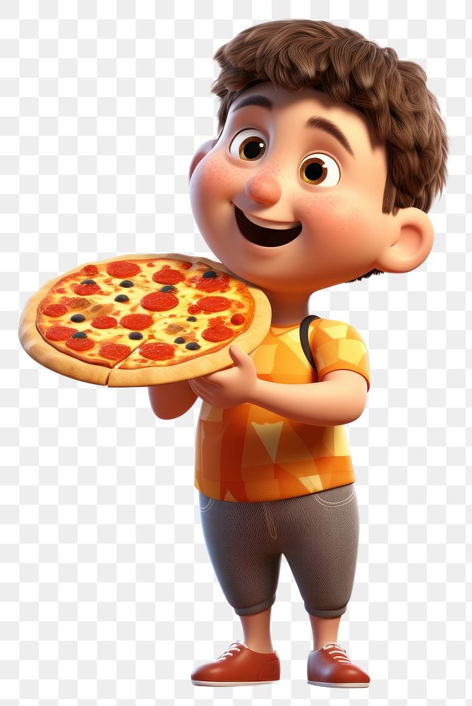 PNG  Cartoon pizza smiling eating. AI generated Image by rawpixel.