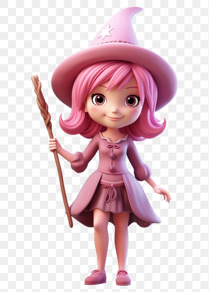PNG Figurine cartoon doll pink