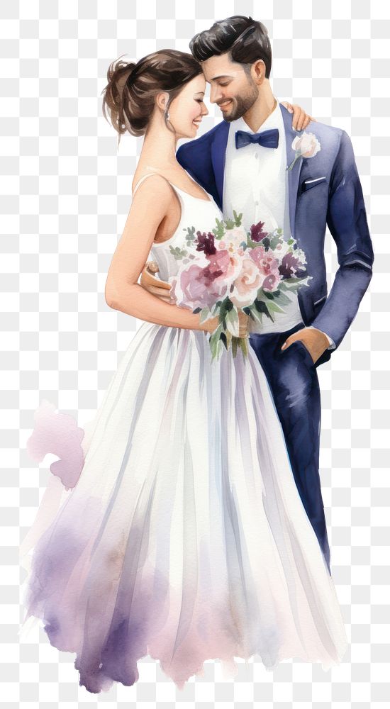 PNG Wedding portrait fashion flower. AI generated Image by rawpixel.