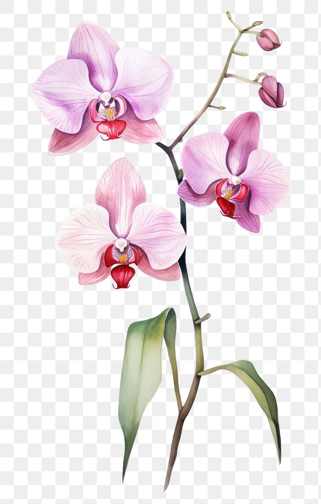 PNG Orchid plant blossom flower. AI generated Image by rawpixel.