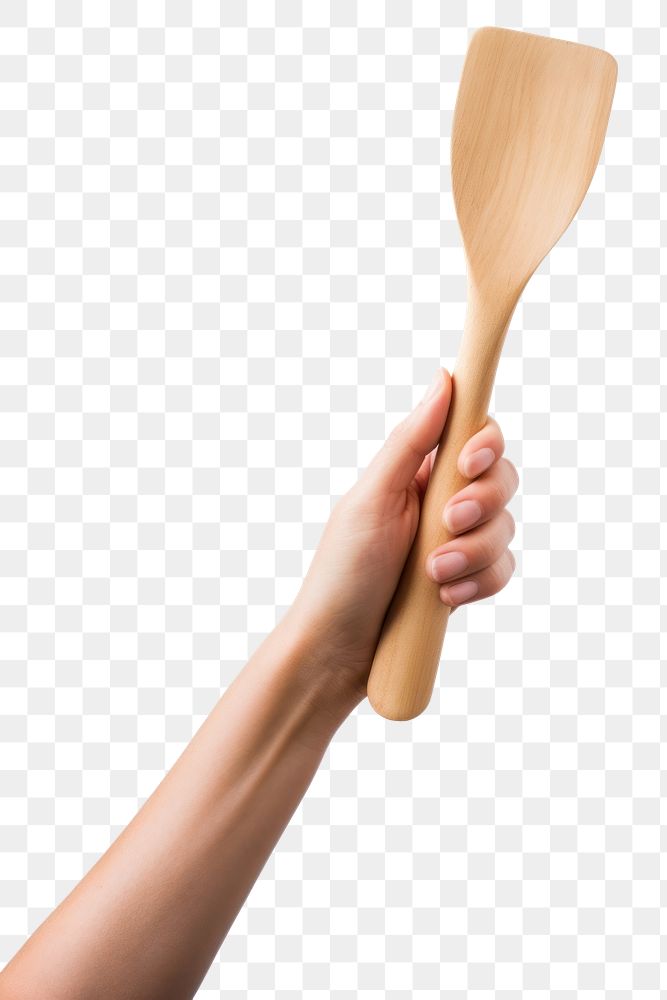 PNG Spatula spoon hand wood. AI generated Image by rawpixel.